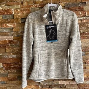 KUHL Ascendyr Light Gray Marled Quarter-Zip Pullover Medium